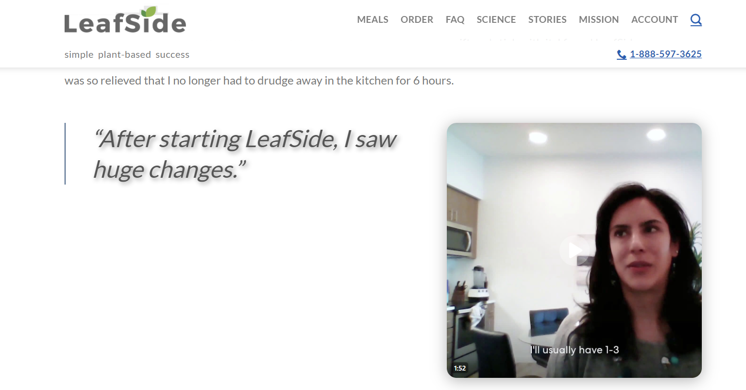 LeafSide simple plant-based success: Customer testimonial video example