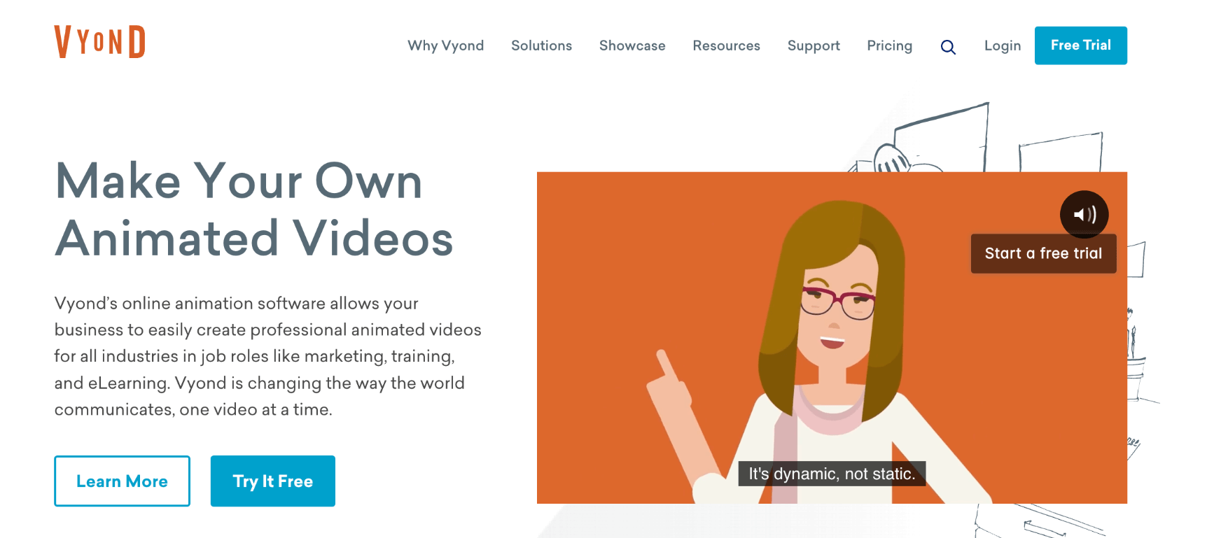 Vyond homepage: Make Your Own Animated Videos