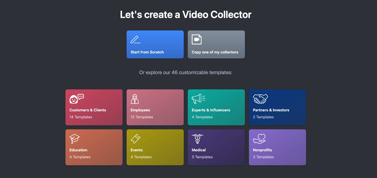 Let's create a video collector. 