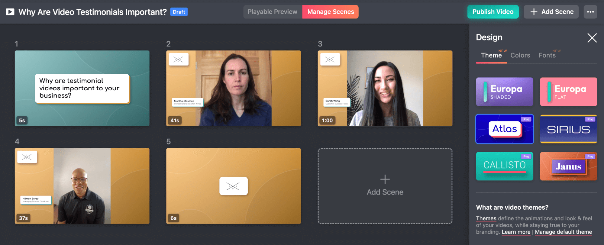 Adding Scenes and Theme Design Options in Vocal Video