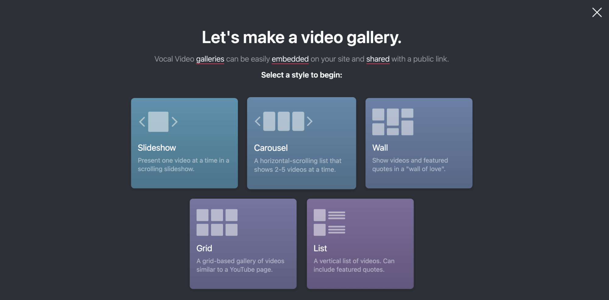 Let's make a video gallery. 