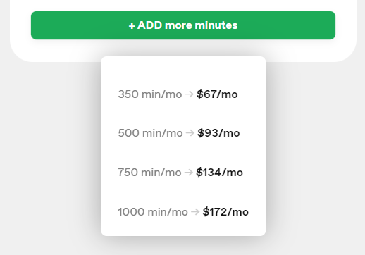 VideoAsk: Add more minutes (depending on what you need)