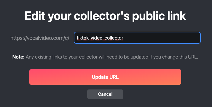 Edit Your Collectors Public Link