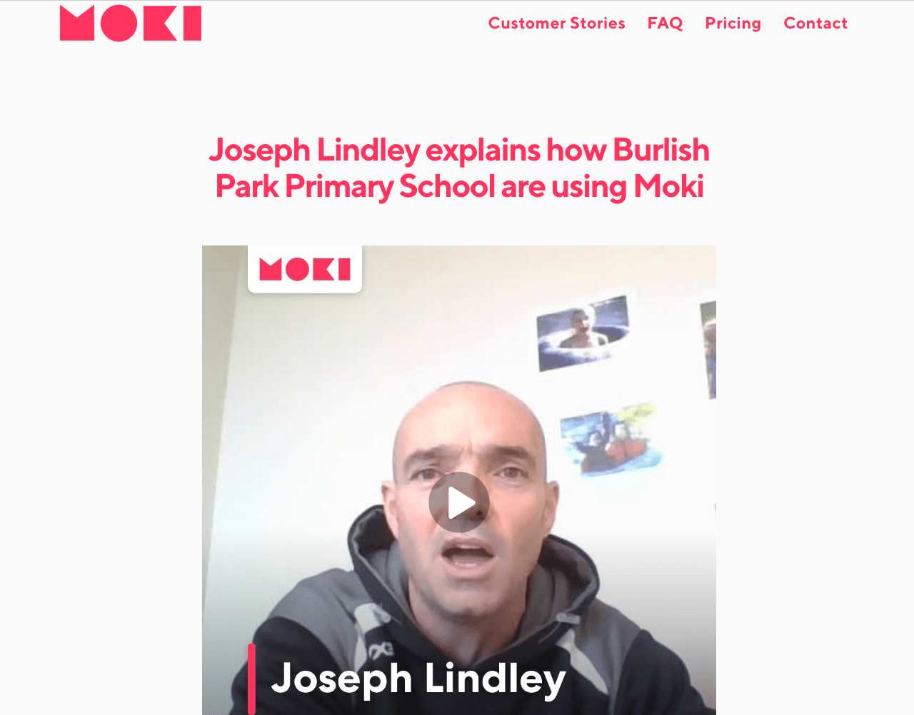 Moki User Joseph Lindley of Burlish Park Primary School