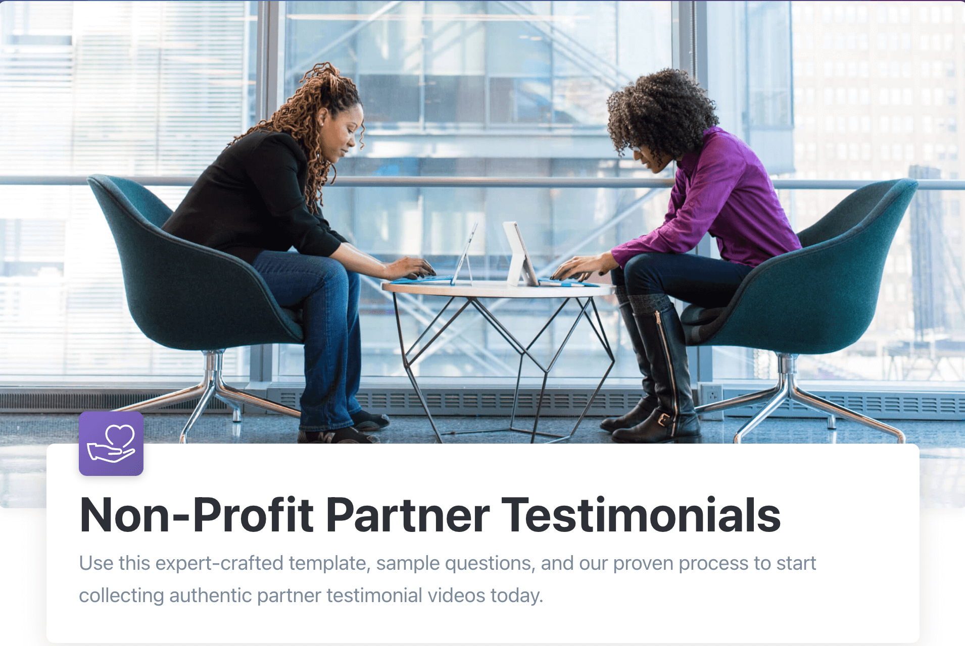 Nonprofit partner testimonials. 