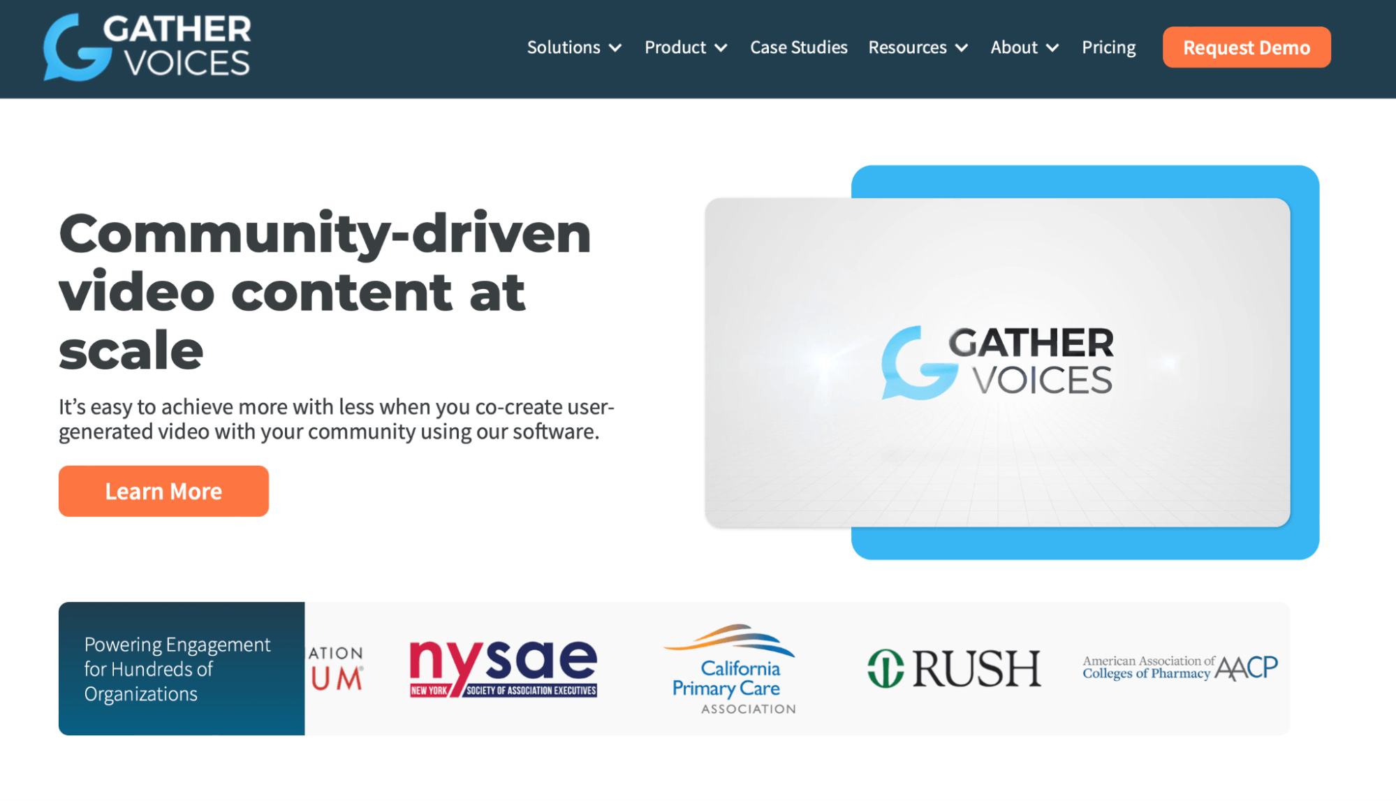 Gather Voice homepage. 