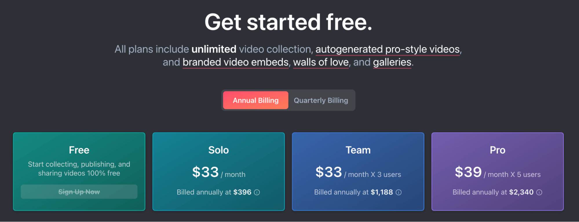 Get started free. 