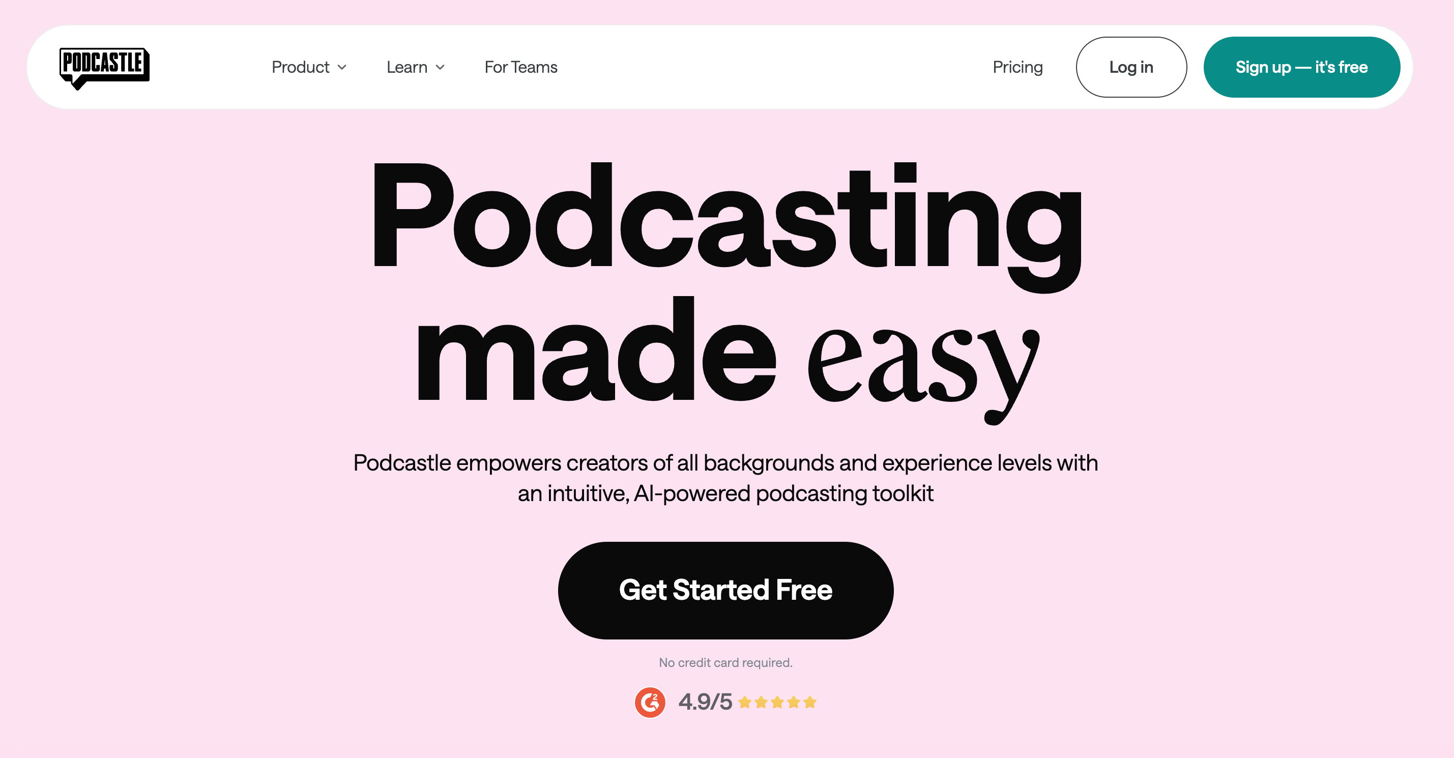Podcastle homepage: Podcasting made easy
