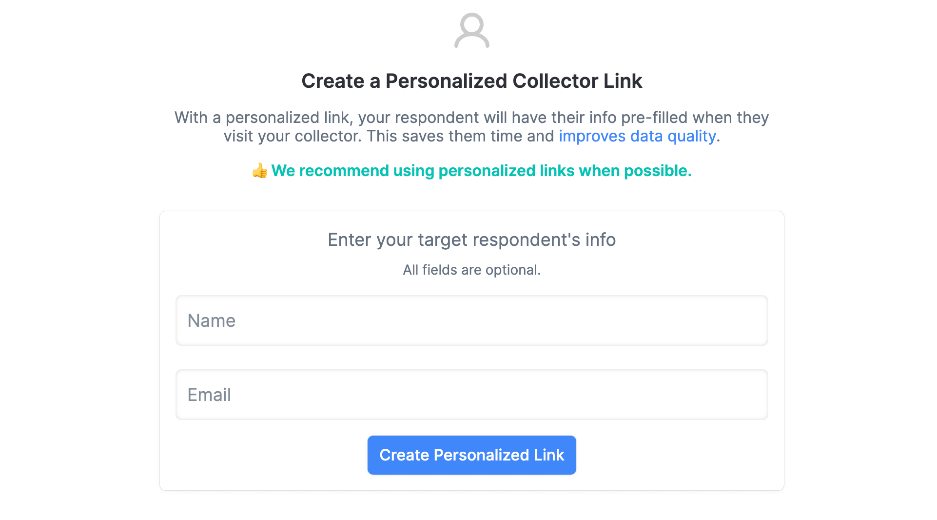 Create a personalized collector link.