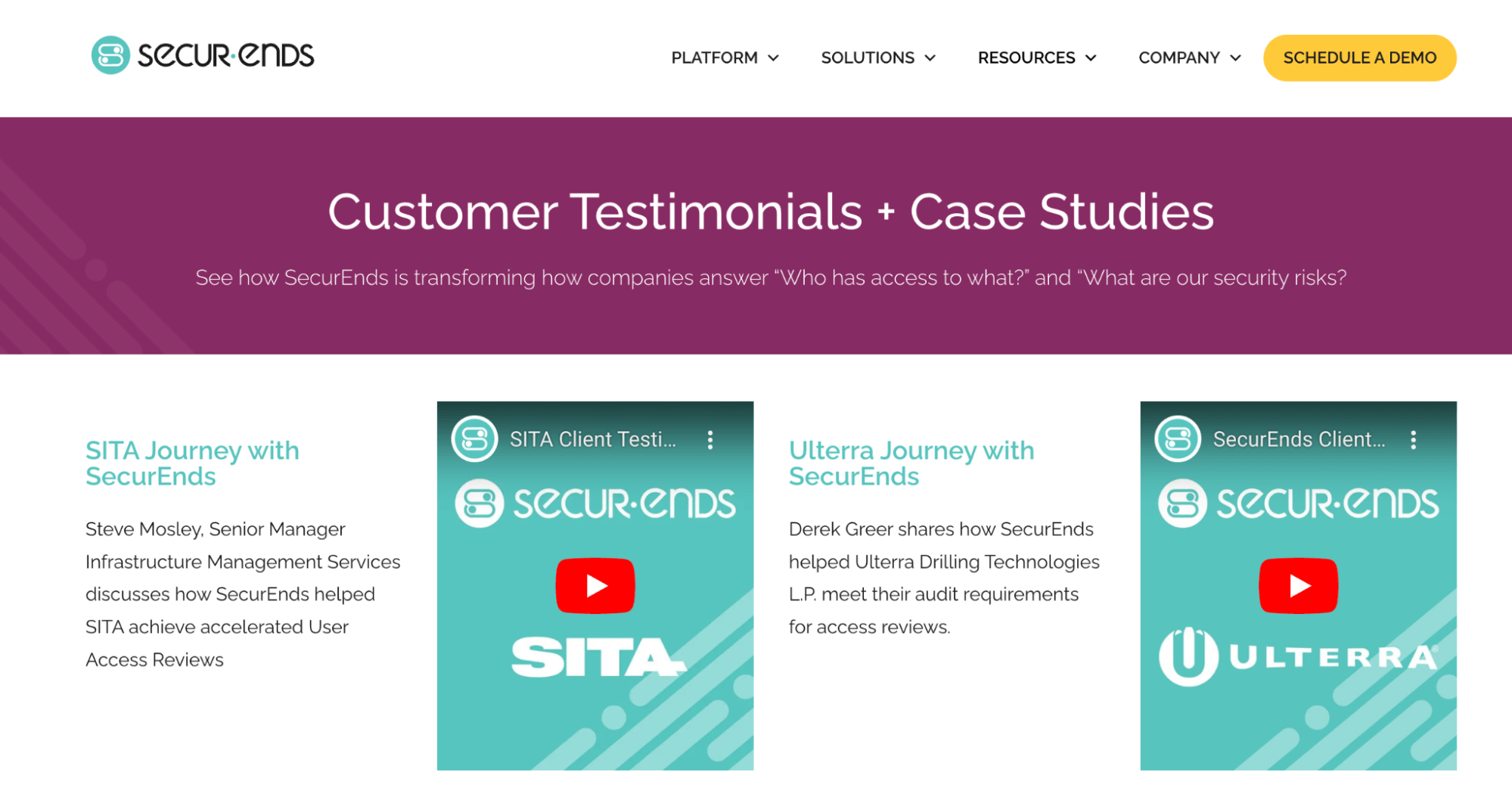 SecurEnds customer testimonials and case studies