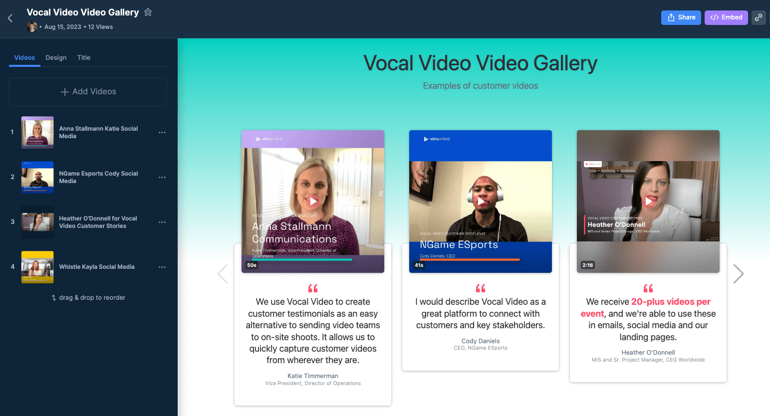 Vocal Video video gallery