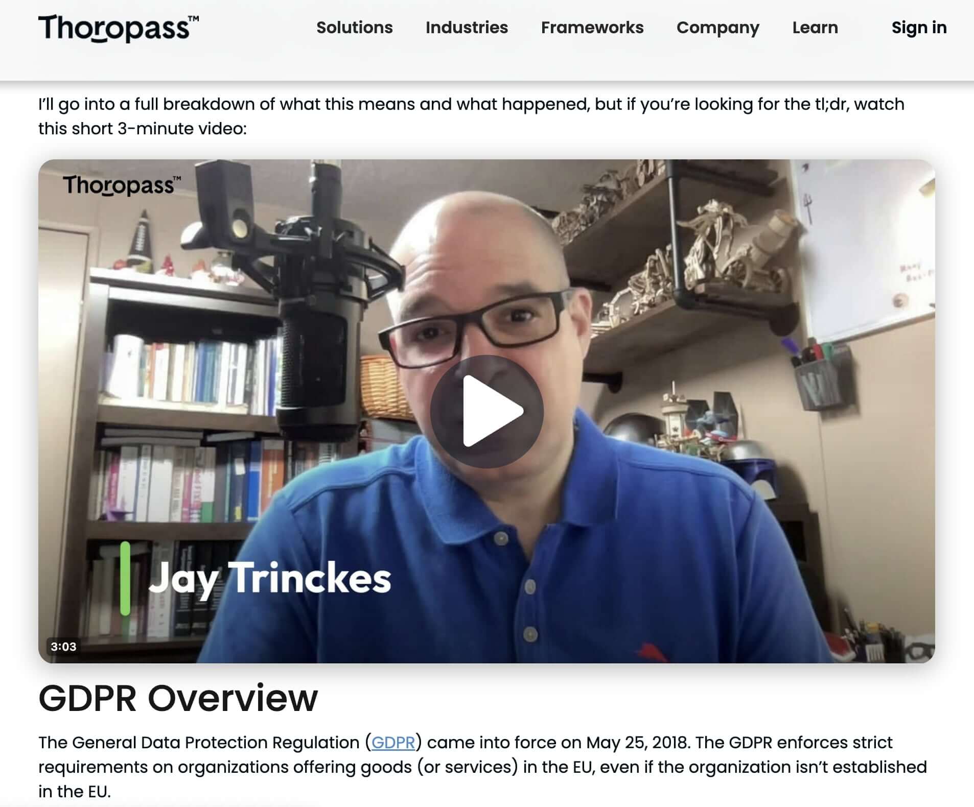 Thoropass GDPR Overview video