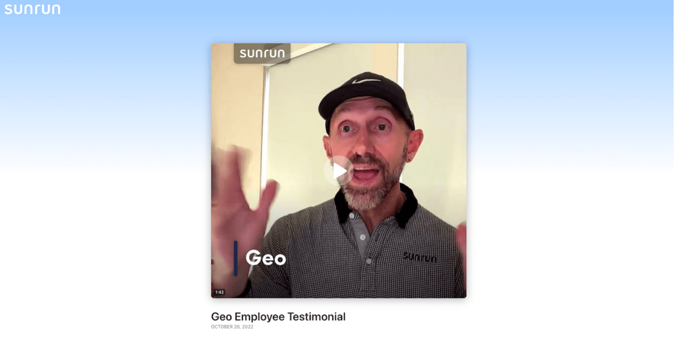 Geo's testimonial video. 