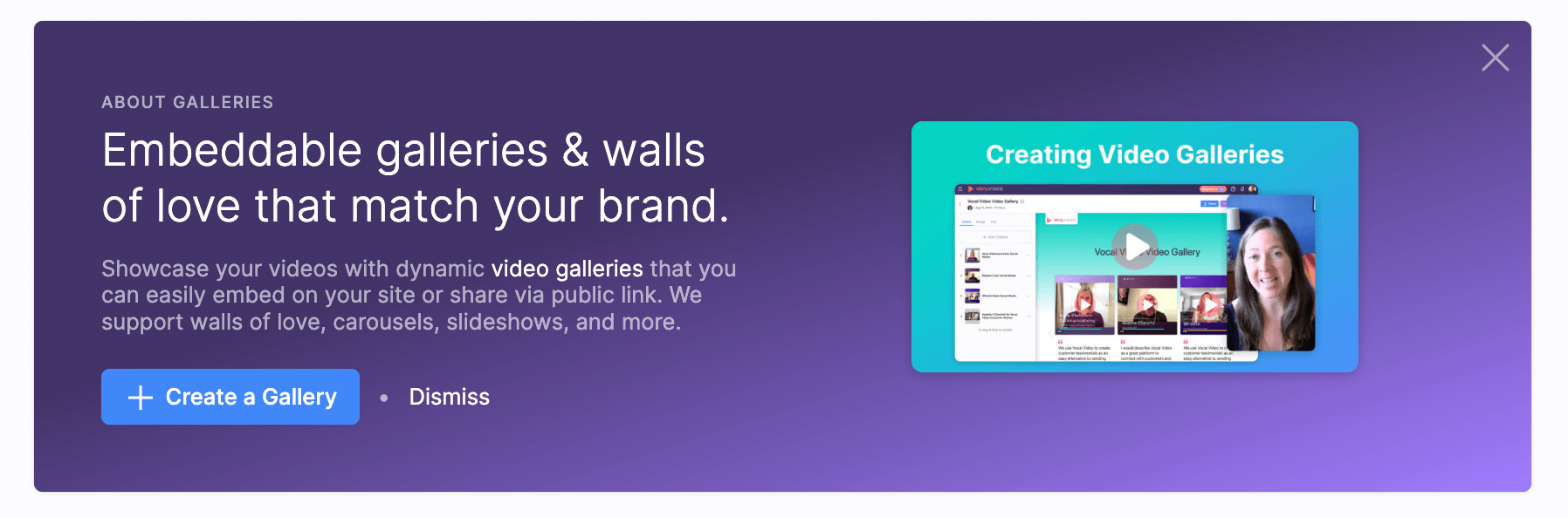 Embeddable galleries & walls of love that match your brand.