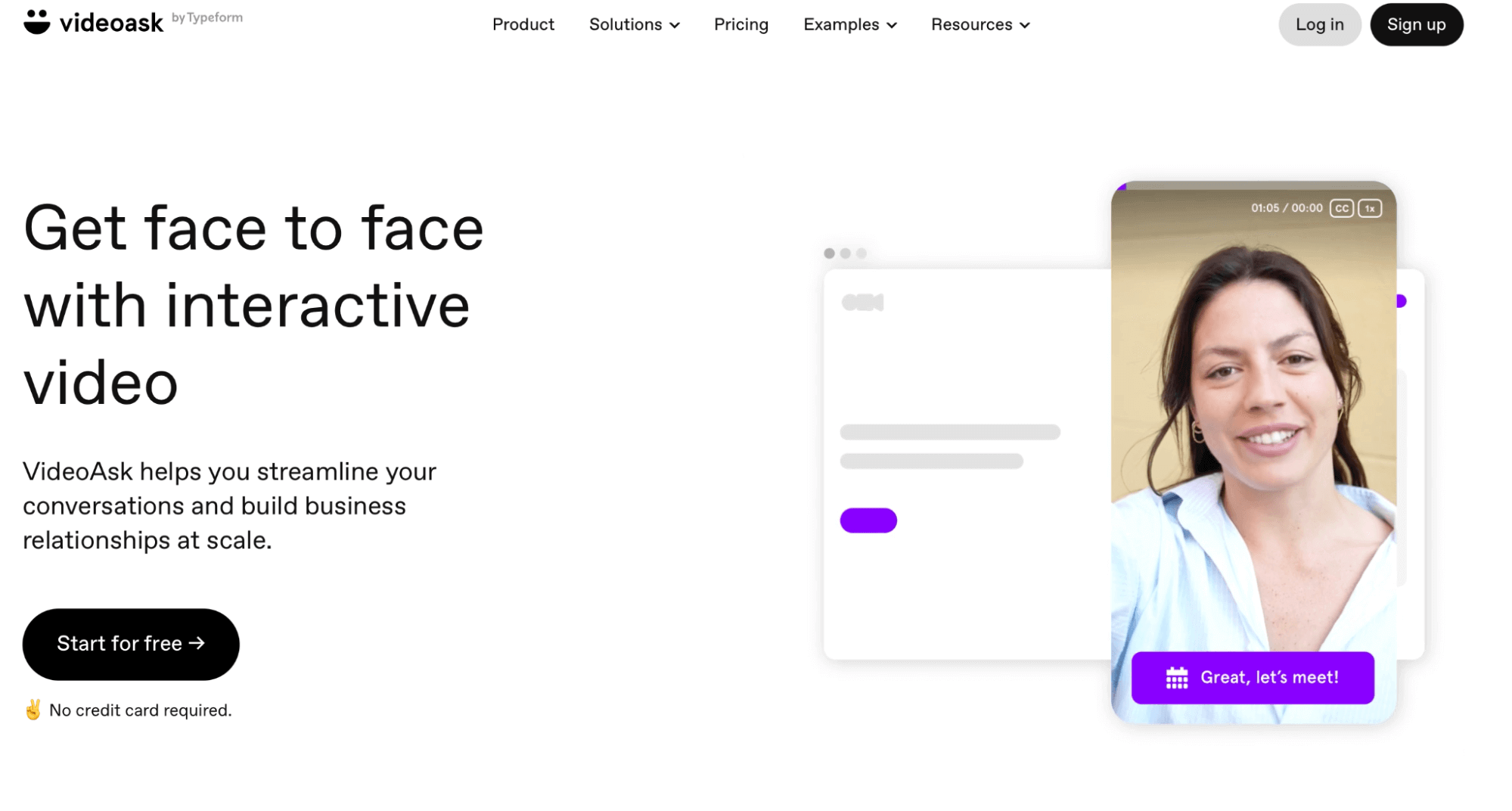 VideoAsk homepage: Get face to face with interactive video