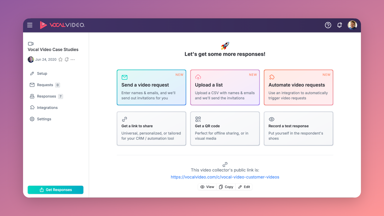 Huge update: Create video collectors with AI, send video request emails, automate video requests, and more