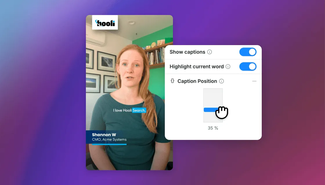 movable video captions