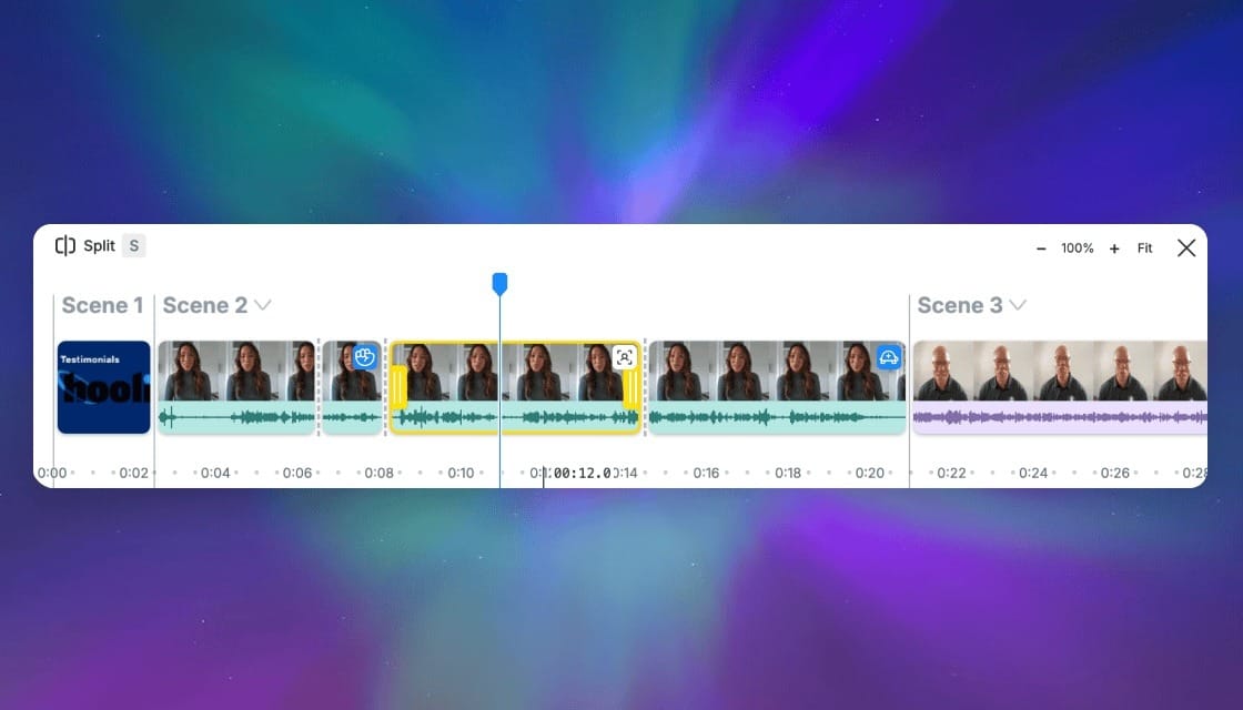 Optional video timeline