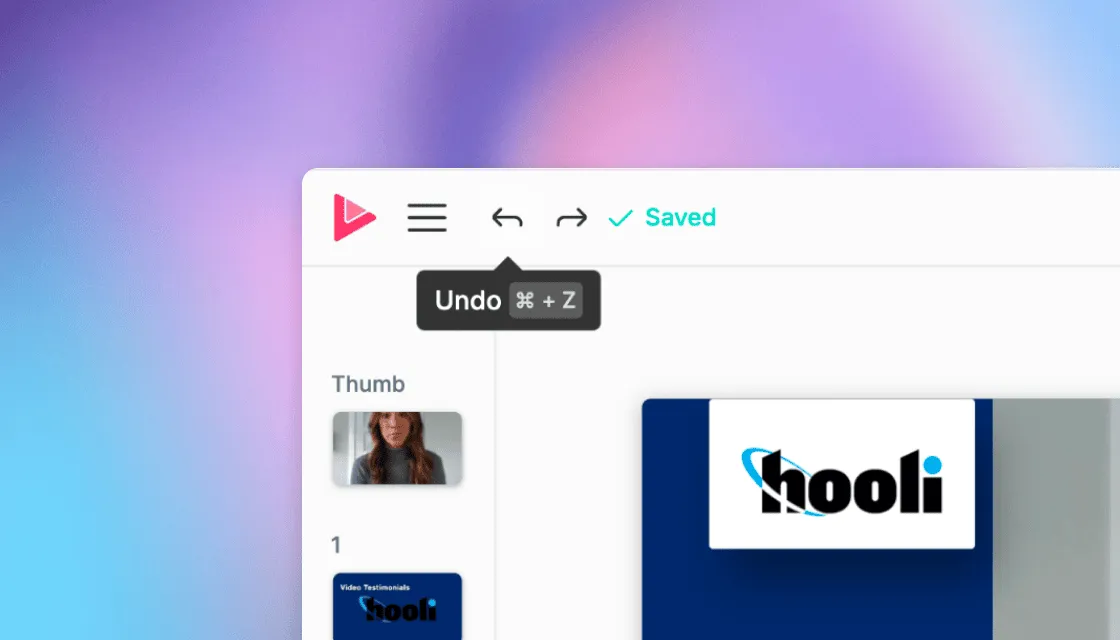 undo/redo when editing videos