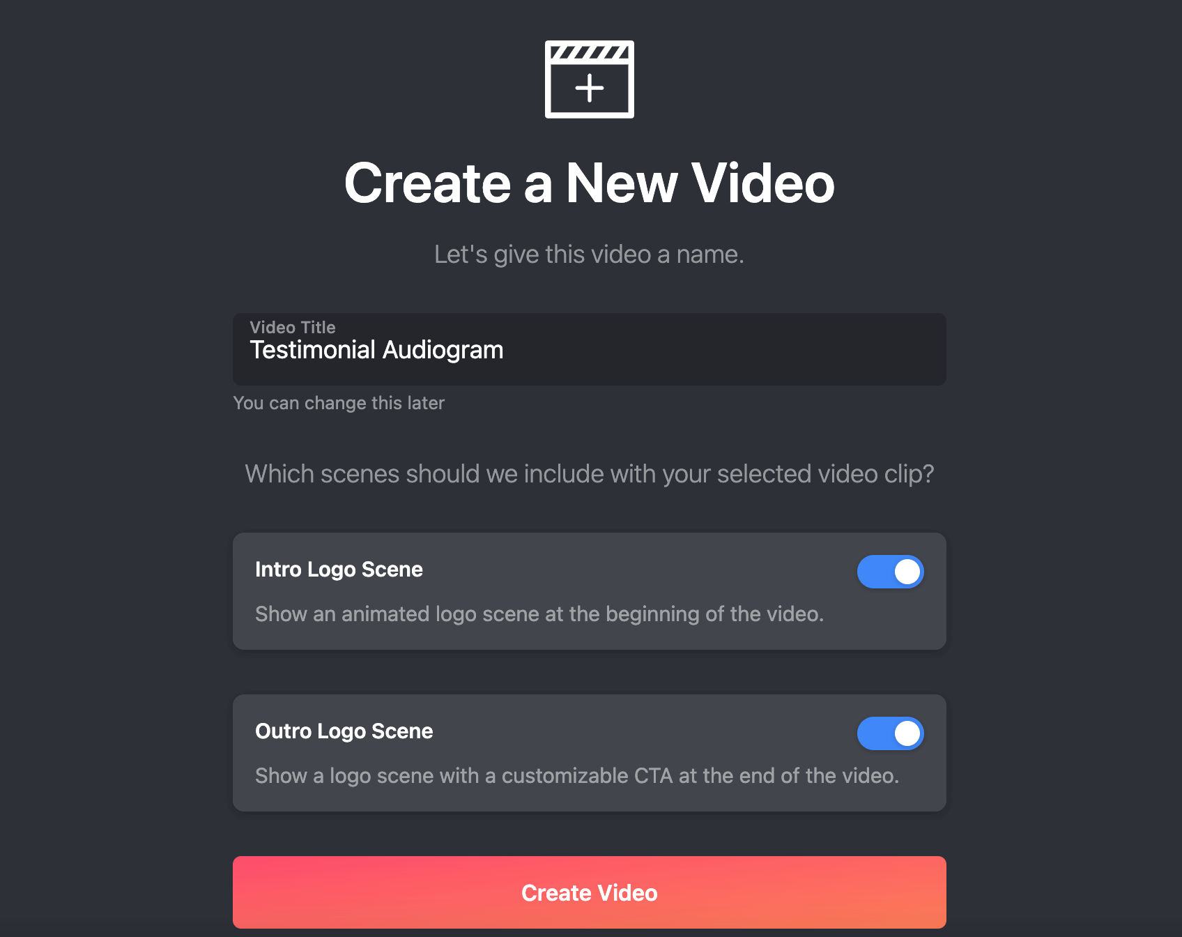Create a New video
