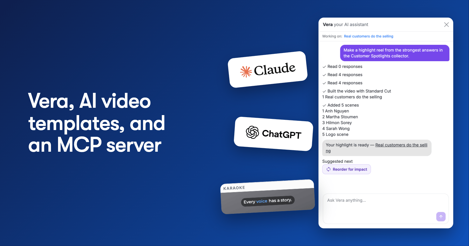 Introducing Vera, AI-powered Video Templates, and Our MCP Server